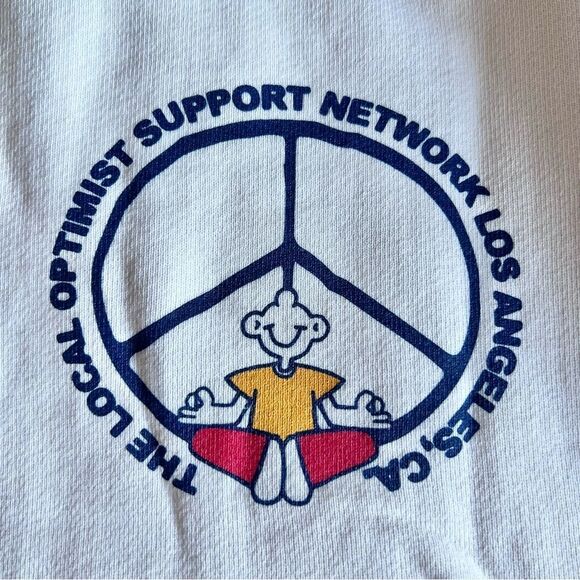 Madhappy Limited Local Optimist Support Network Crewneck Sweatshirt Large Cream - Picture 4 of 9